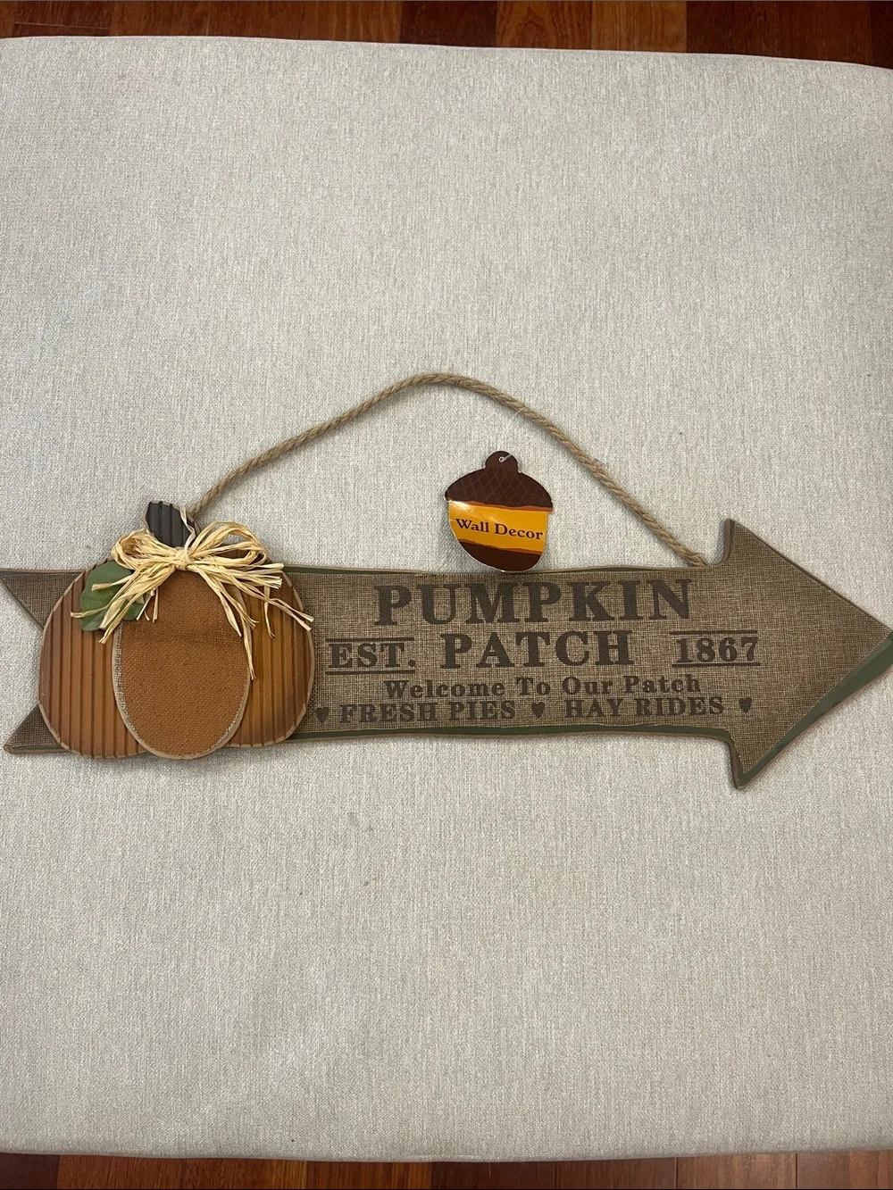 Pumpkin Patch Arrow Wall Decor - Brown/Orange